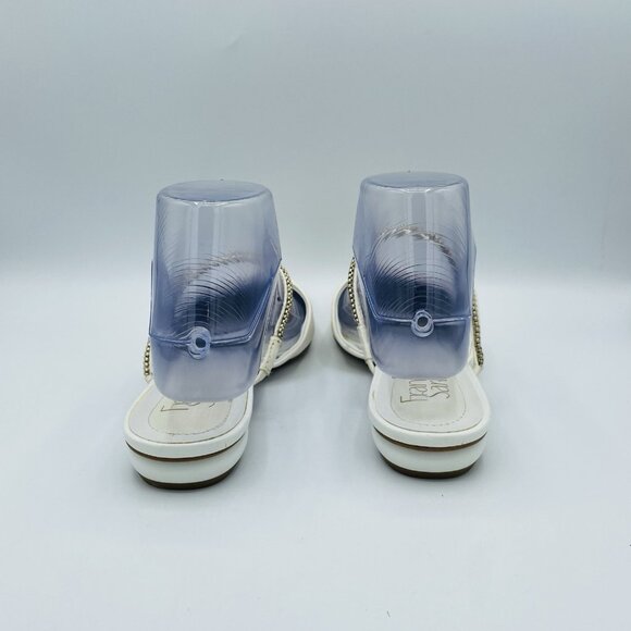 Franco Sarto Shoes Womens Size 7 M White Leather Slip On Mule Heel Pointy Sandal - Picture 7 of 13